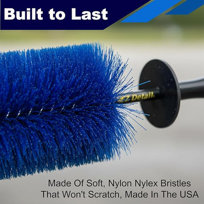 EZ Detail Big Wheel Brush – 18-Inch Flexible Nylon Rim & Barrel Cleaner for Cars, Trucks, Motorcycles – Hard-to-Reach Areas, Non-Scratch Auto Detailing Tool