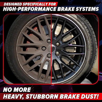 Carfidant Rim Reactor Wheel & Rim Cleaner Spray – Removes Brake Dust & Grime - Thick Gel, Dilutable - pH Neutral, Non-Acidic Tire Cleaner - Safe for Chrome, Black, Painted & Alloy Wheels - 16 fl oz