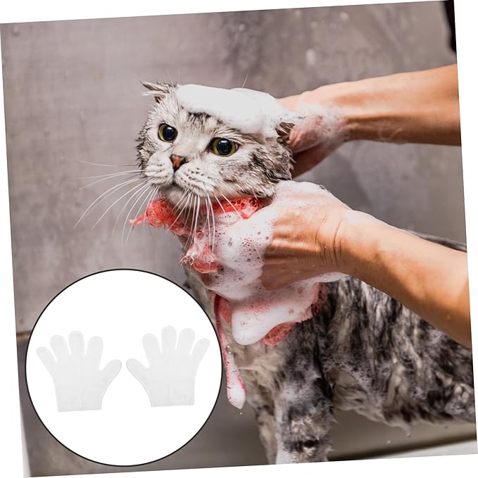 Garneck 1bag Pet Cleaning and Grooming Gloves No-Rinse Spa Mitts for Cats and Dogs Ergonomic Design for Easy Grooming and Cleaning Original Scent