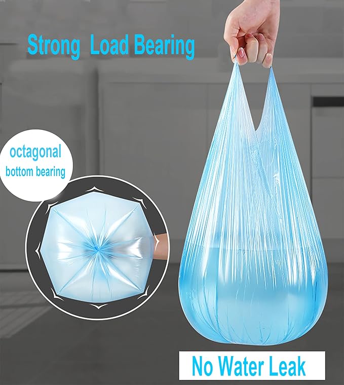 4 GALLON Bathroom Trash Bags, 8 Rolls/200 Counts Small HANDLES Garbage Bags for Office, Bathroom Wastebasket Waste Bin Colorful Portable Rubbish Bags (200)