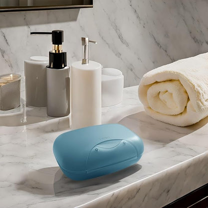 Travel Soap Holder Bar Soap Dish Shower Soap Saver Case Container Box for Bathroom Camping Gym Vonpri (Dark Blue, Without Bag)