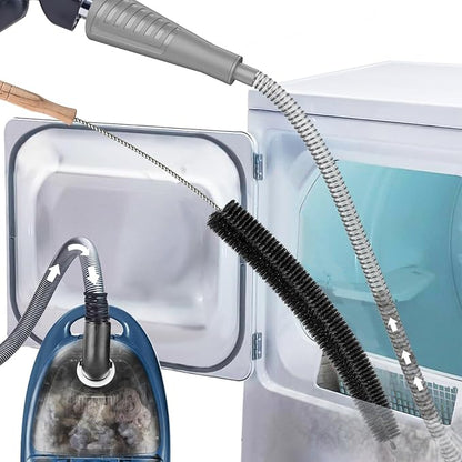Sealegend 2 Pieces Dryer Vent Cleaner Kit, Dryer Vacuum Hose Attachment and Flexible Lint Brush, Dryer Vent Cleaning Tools for Crevice Lint Trap‌, Grey
