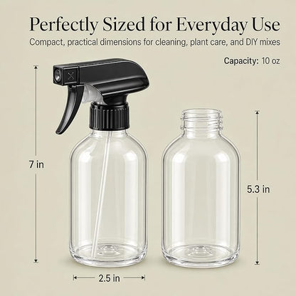 SUPER+ 2 Pack Plastic Spray Bottles 10 OZ – Leak Proof, Adjustable Nozzle, Empty Spray Bottles For Cleaning Solutions, Plants, Pet, Or Diy Spray Bottle