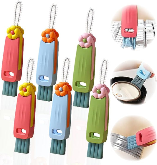 3 in 1 Cup Lid Gap Cleaning Brush Set, Bottle Cleaning Brush Multifunctional Bottle Cleaner Brush Home Kitchen Cleaning Tools, 6PCS