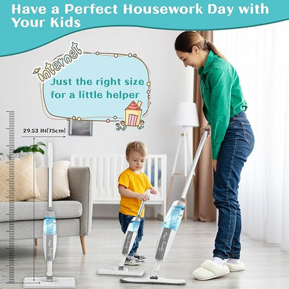 Toddler Mop that Really Works - Kids Spray Mop - Mini Size Cleaning Toy Set, Interactive Pretend Play Montessori Toys Gift for Toddlers Boys Girls Ages 3-6