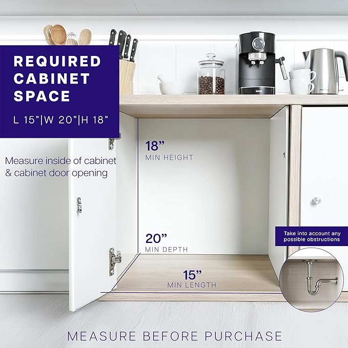 Life Finds 40L Under Counter Pull-Out Dual Trash Can System, Double Recycling Trash Can with Lid for Cabinet, Sliding Kitchen Waste Bin, Gray, LF-POTC2