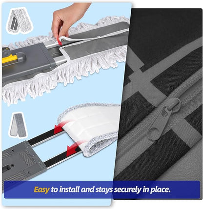 36" Commercial Dust Mops for Floor Cleaning, Masthome Professional Industrial Mop with 3 Pads, Heavy Duty Commercial Mop with 62'' Long Handle,Large Floor Mops for Office Garage Warehouse Factory Mall