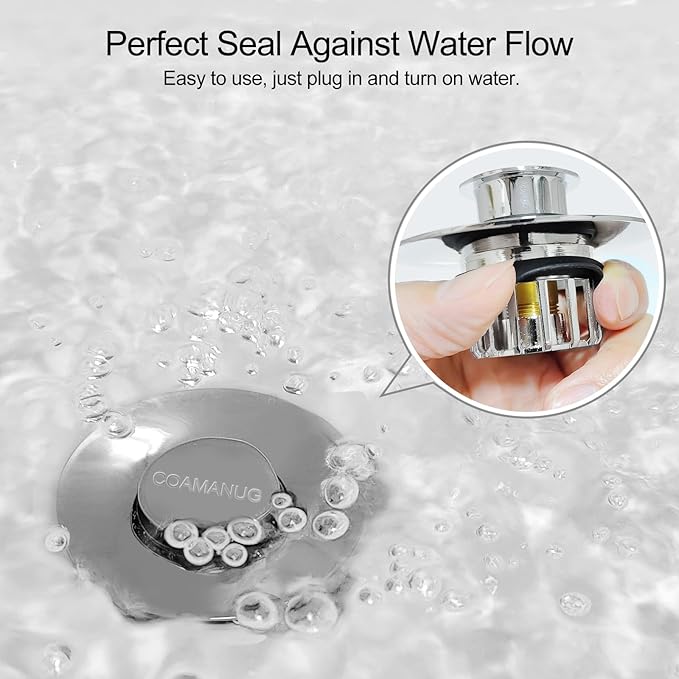 coamanug Bathtub Stopper | Shower Drain Hair Catcher, Pop-up Tub Stopper with Strainer | Bathroom Drain Plug | Drain Protector for 1-1/2 to 1-3/4"" Bath Drain Hole