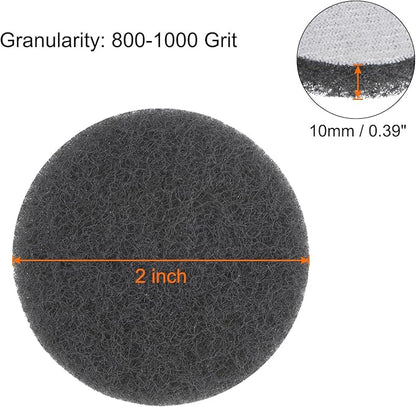 HARFINGTON 6pcs Drill Power Brush 2 inch Tile Scrubber Scouring Pads 800-1000 Grit for Bathroom Kitchen Household Cleaning