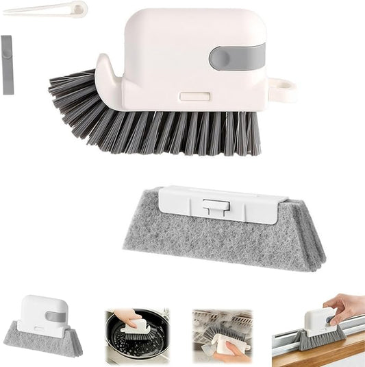 3-in-1 Removable Window Slot Brush,New Window Groove Cleaning Brush, Portable Window Track Cleaner Window Groove Cleaning Brush Tools with Hidden Scraper for Home Window Groove (Gray -1Set)