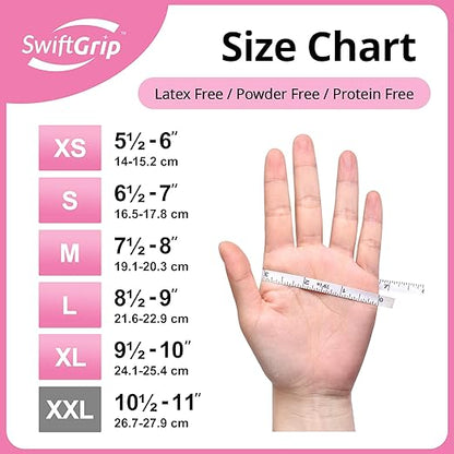 SwiftGrip Nitrile Disposable Gloves - Medical Exam Gloves, Latex-Free, Pink, Powder-Free, 50-ct Box (Small)