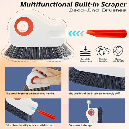 2 in 1 Groove Cleaning Brush, Easy to Store Window Track Cleaning Tools, Multifunction Window Track Cleaner, Track Cleaning Tools Suitable for Sliding Door Tracks, Shutter Door Window Track (Grey)