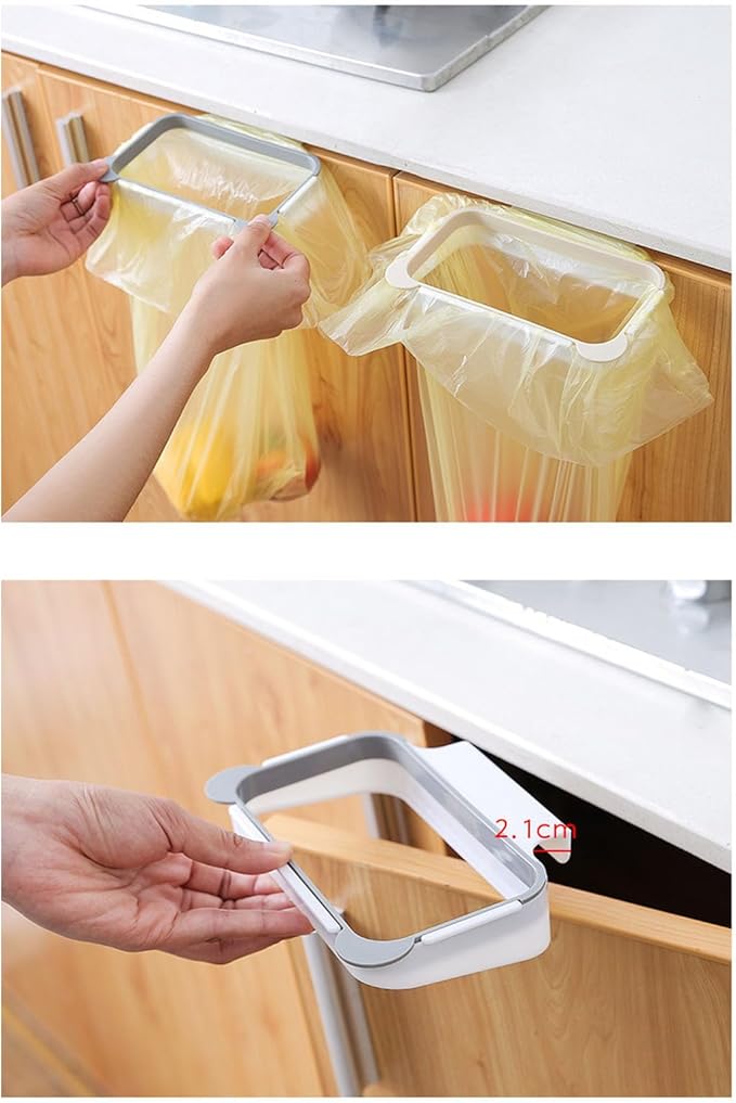 2 PCS Trash Bag Holder, Hanging Garbage Bags Rack Plastic Towel Gloves Hanger Space Saving for Cabinets Cupboards Under Sink