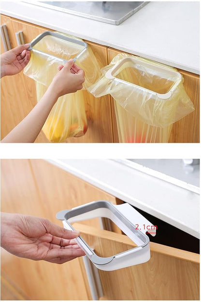 2 PCS Trash Bag Holder, Hanging Garbage Bags Rack Plastic Towel Gloves Hanger Space Saving for Cabinets Cupboards Under Sink