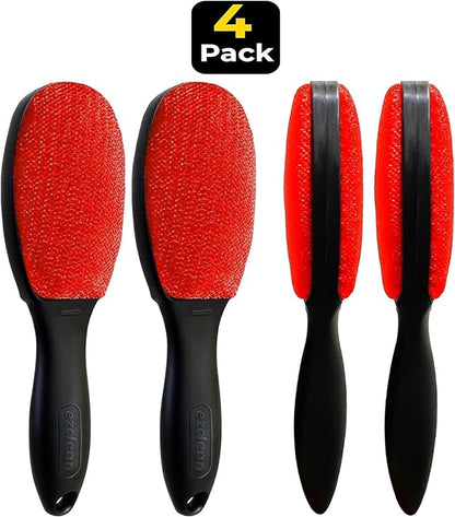 ezclean 4Pack Red Color Lint Brush for Clothes Furniture Couch, Lint Brush Pet Hair Remover for Clothes Brush, Reusable Lint Brushes for Pet Hair,Velvet Brush, Pet lint Brush, Fabric Brush