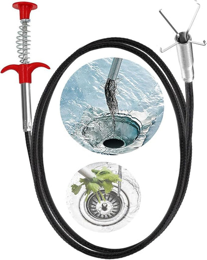 Drain Snake,61 inch Flexible Claw Grabber Tool,Drain Clog Remover - Snake Drain Hair Removal Tool for Home Sink, Bathroom Tub,Drain, Toilet, Tight Spaces