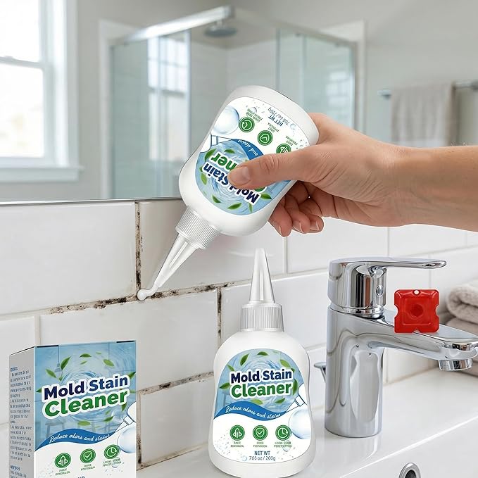 Mold Stain Cleaner Gel, 6.7 Fl oz All-Purpose Gel for Home Use on Washing Machine Gasket, Bathroom Grout, Sink, Shower, Caulk, and Front Loader Seal