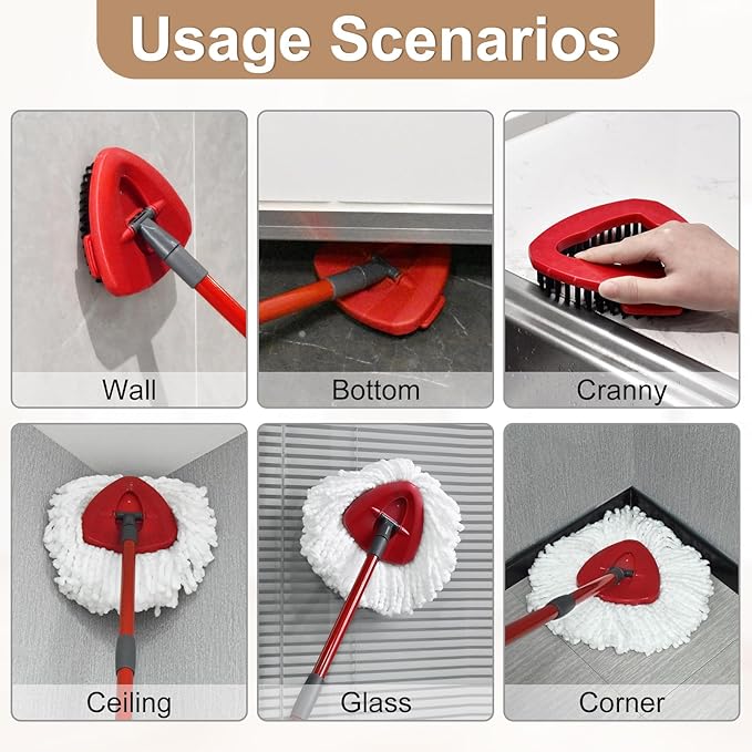 Mop Heads Replacements for Ocedar, Mop Replace Head for O Cedar, Mop Heads for O Cedar, Mop Replace Head for Cedar, Mop Heads for O Cedar Spin Mop Include 4 Mop Refills 2 Scrubber Mop Head 1 Mop Base