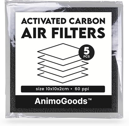 5 Activated Carbon Filter Sheets - Odor Filters for Outdoor Dog Poop Trash Can - Indoor Kitchen Compost Bucket and Recycle Bin