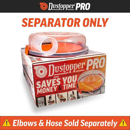 Dustopper PRO Low-Profile Dust Separator Only Elbows & Hose Sold Separately, Up to 99.9% Efficiency, Vacuum Accessories for Wet/Dry Vac with at Least 5HP, Fits 2-½” Nominal Fittings