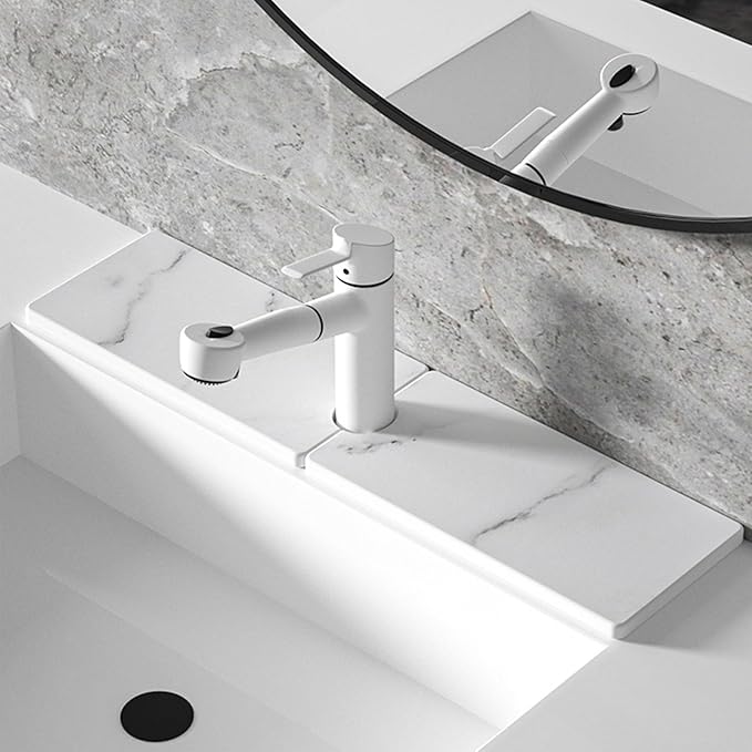 Kitchen Sink Faucet Mat, Diatomaceous Earth Quick Dry Sink Splashback Drying Mat, Kitchen Faucet Super Absorbent Mat, Quick-Drying Water Absorbing Stone Tray (Marble, 15.7" x 3.9")