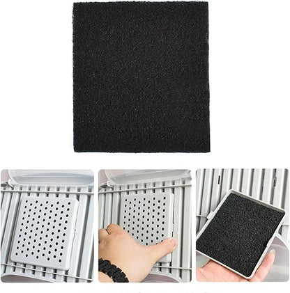 Eagles Square Compost Bin Filters, (6PCS, 4.7" x 4.7" x 0.4") Charcoal Filters for Kitchen Compost Bin Pail, Square Activated Carbon Filter Bio Bucket Filter for Compost Bin Universal Size