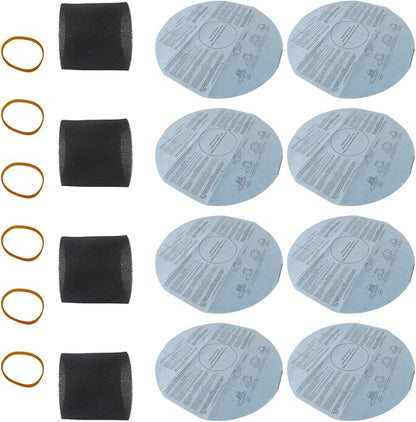 XSPANDER 8x Filters 90107/90137 and 4x Foam Sleeve 90585 & 6x Retaining Bands Fit for shop vac mini 1 gallon: 2011600(2E200); 1x1 vac: 2010100; Fit for Shop vac hang up (2015 Model)（18 Pieces)