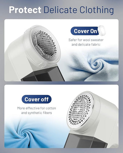 BEAUTURAL Fabric Shaver, Rechargeable Lint Remover, Electric Portable Sweater Defuzzer with 3 Speeds, 6 Leaf Blades, Digital LED Display, Remove Pilling for Clothes, Furniture, Sweater, Couch, Blanket