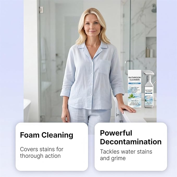 Scale Remover Bathroom Cleaner, Bathroom Descaler Foam Cleaner Spray, for Tiles, Glass, Stainless, Steel, Natural Stone (1Pc)