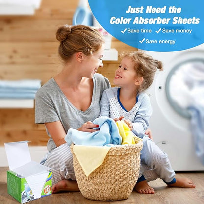 Color Dye Catchers for Laundry 120ct, Super Absorption Color Trapping Sheets Allow Mixed Wash, Dye Guard Grabber Sheets for Home or School, Maintain Original Color of Clothing, Fragrance Free, White
