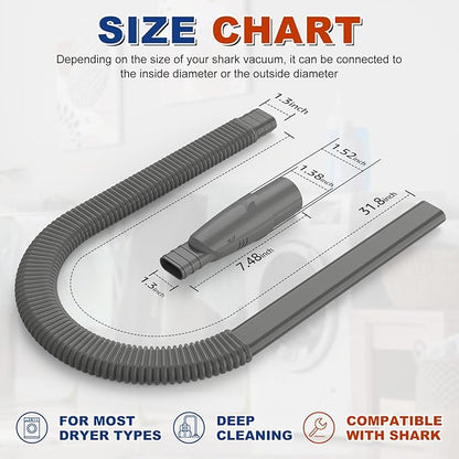 Sealegend Dryer Vent Cleaner Kit Compatible with Shark Vacuum,Dryer Lint Vacuum Hose Attachment for Series NV350, NV351, NV352, NV353,NV360,NV500, NV501 and Standard Vacuum Hose