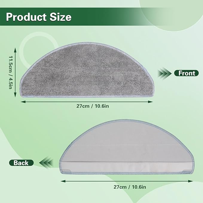 6 Pack Mop Cloth Compatible with iRobot Roomba Combo Essential Y0140 Y0110 Y0540 Q0520, 105X/105/104 Combo Robot Vacuum Cleaner, Microfiber Washable Mop Pad Replacement Accessories Parts
