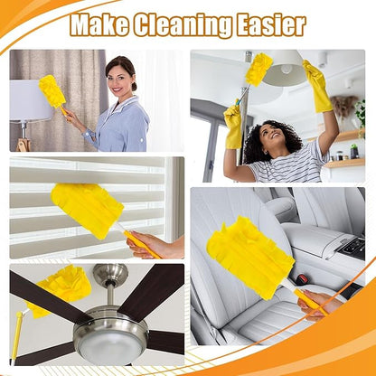 4Pack Reusable Duster Compatible with Swiffer (Handle is Not Included) Microfiber 360 Heavy Duty Dusters Refills Washable Duster Pads for Cleaning Ceiling Fan Window