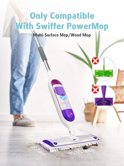 AIR U+ 12 Pack Disposable Power Mop Pads Refills for Swiffer Power Mop, Unscented 14-Layer Thickened Multi-Surface Replacement Mopping Refills Pads for Floor Surface Cleaning