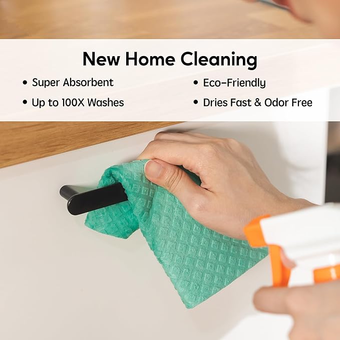 Swedish Dishcloths for Kitchen, 10 Pack Swedish Dish Cloths, Ultra Absorbent Reusable Paper Towels, Cellulose Sponge Cloths, Quick Drying, No Odor, Dishwasher Safe