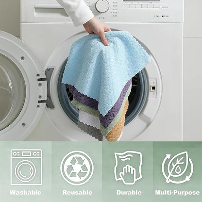 80 Pack Microfiber Cleaning Cloth Roll Reusable Paper Towels 12"x12" Tear Away Cloth,Absorbent Dish Rags for House Kitchen,Wash Cloths,Lint Free Rags for Window Cars Cleaning Supplies