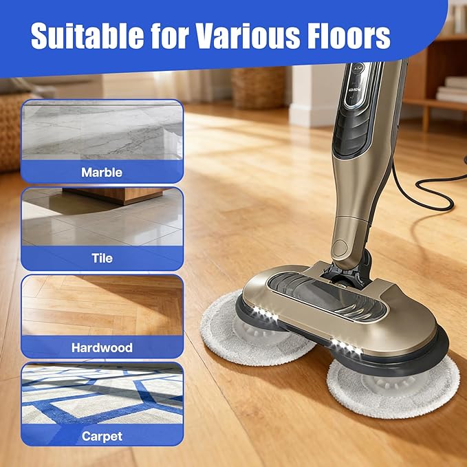8 Pack Steam Mop Pads Compatible with Shark S8201 S8001 S7001 S7201 S7005 S7000 Series, S7000AMZ S7001TGT– Microfiber Replacement Scrub Pad, All-in-One Reusable Cleaning Refills for Hard Floor