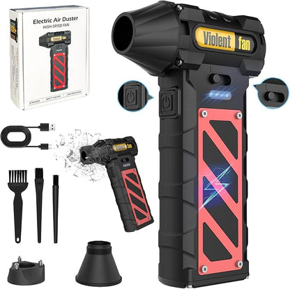 Electric Air Duster-Compressed Air Duster,60mph Wind Stepless Speed Canned Air for PC/Compute/Electronics/Home&Car Cleaning, 150000RPM Air Blower to Spray Air Can Dust Off Keyboard Cleaner (Black)