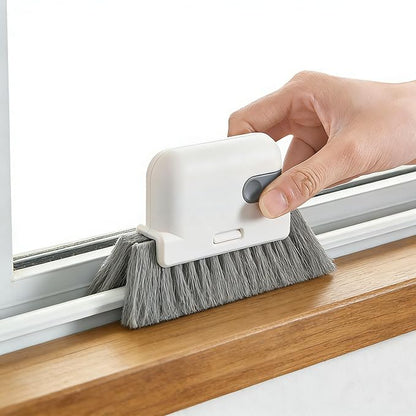 3-in-1 Removable Window Slot Brush,New Window Groove Cleaning Brush, Portable Window Track Cleaner Window Groove Cleaning Brush Tools with Hidden Scraper for Home Window Groove (Gray-2PCS)