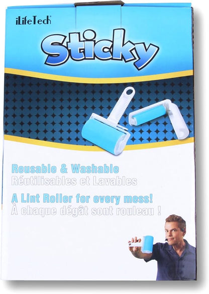 Reusable Lint Roller for Pet Hair, Washable Lint Remover for Clothes and Furniture, Portable Sticky Roller with Eco-Friendly Silicone/Gel Technology, Travel Size Included