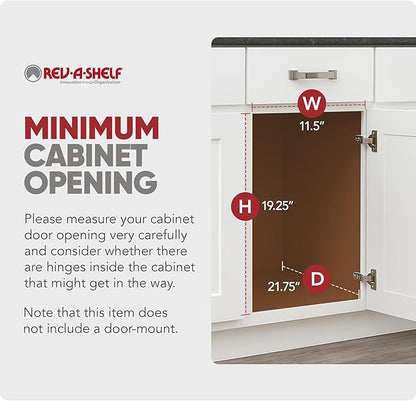 Rev-A-Shelf Double 27 Qt Pullout Trash Can for Base Kitchen Cabinets, Garbage Waste & Recycling Bin System with Full Extension Slides, Min Opening Width of 11.5", Blue/Black, RV-15KD-2218C-S