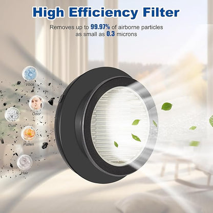 4 Pack X7A HEPA Filter Replacements Compatible with SunSare X7A-US Cordless Stick Vacuum Cleaner with Touch Screen and SunSare X7A Handheld Vacuum Cleaners for Home, 4 HEPA Filters, 1 Cleaning Brush