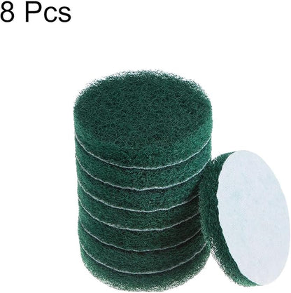 HARFINGTON 8pcs Drill Power Brush 4 Inch Tile Scrubber Scouring Pads 150-240 Grit for Bathroom Kitchen Household Cleaning