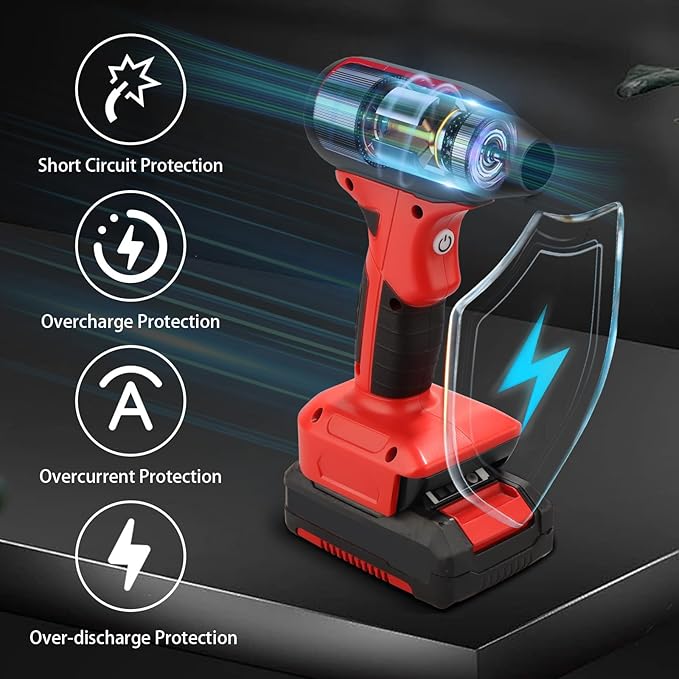 Cordless Jet Blower for Milwaukee 18V M18 Battery, 130000 RPM Handheld Dust Blower with 4 Speeds & Nozzles, Portable Air Blower for Patio, Leaf, Camping & Car Cleaning