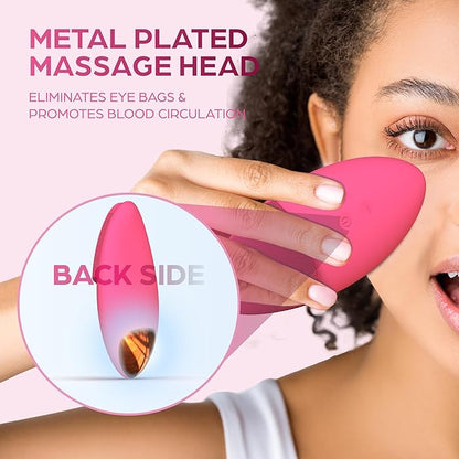 Bella Ciao 12-Speed Gentle Facial-Cleansing Brush, Rechargeable Silicone Face Scrubber, Deep-Cleaning and Exfoliating Face-Wash Brush, Water-Resistant Design, Pink