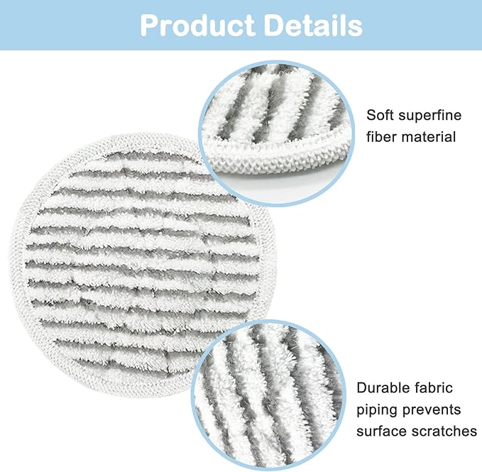 12 Pack Replacement Steam Mop Pads for Shark S8201 S7001 S8001 S7201 S7000AMZ S7000 S7005 S7020 S7001C Steam Mop, Steam & Scrub All-in-One Scrubbing and Sanitizing, Dirt Grip Scrub Washable Pad