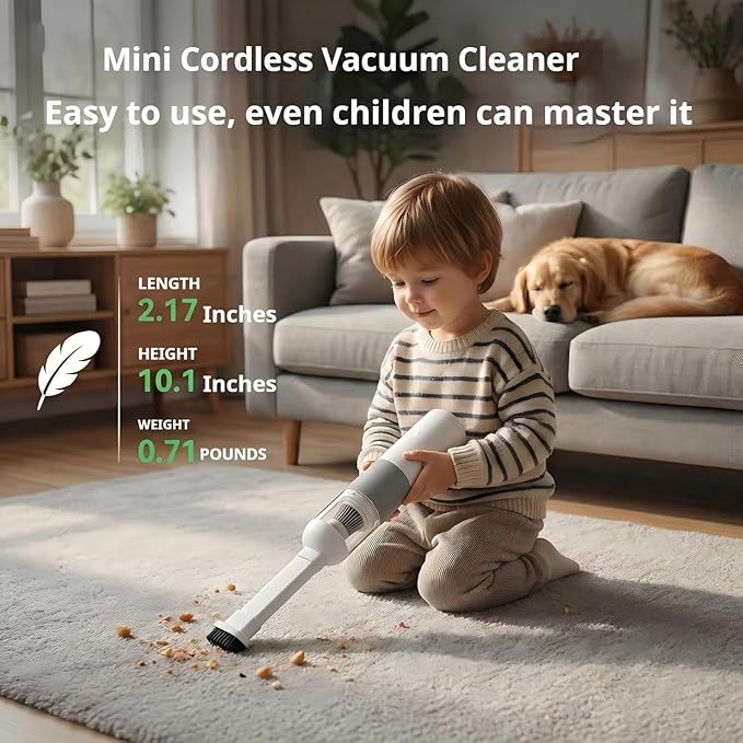 Handheld Car Vacuum Cleaner,Car Vacuum Portable,High Power Hand Held Vacuum,with 2 Suction Modes and 16800 Pa Suction Power Blowing & Inflating 2 Modes for Car, Desk, Keyboards