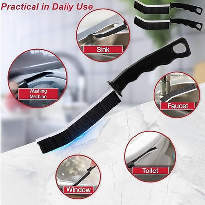 Crevice Cleaning Brush Cleaning Supplies Cleaning Tools Essentials - Stiff Bristle Scrub Brush for Bathroom, Kitchen, Windows, Faucets, Toilet, Grout, Car Household 2 Pcs