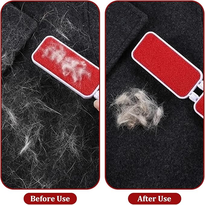 2 PCS Travel Lint Brush, Foldable Lint Brush for Clothes, Reusable Mini Lint-Brushes for Furniture, Pet Hair, Fabric Fluff