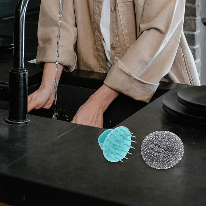 FOMIYES 6pcs Kitchen Cleaning Ball Stainless Steel Scrubbers Pot Decontamination Brush Non-damaging Brush for Pots and Pans